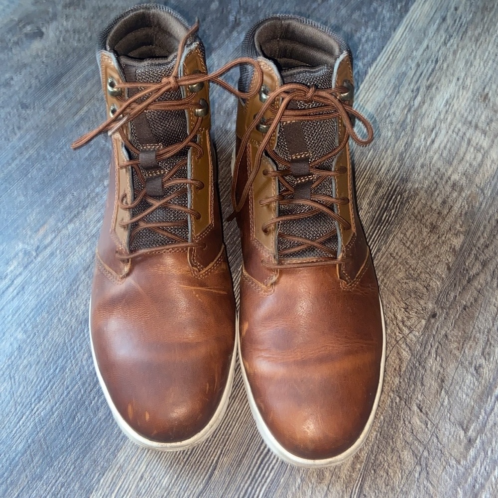 TIMBERLAND MEN'S GRAYDON MEMORY FOAM WATER RESISTANT SNEAKER BOOT BROWN Sz 8.5